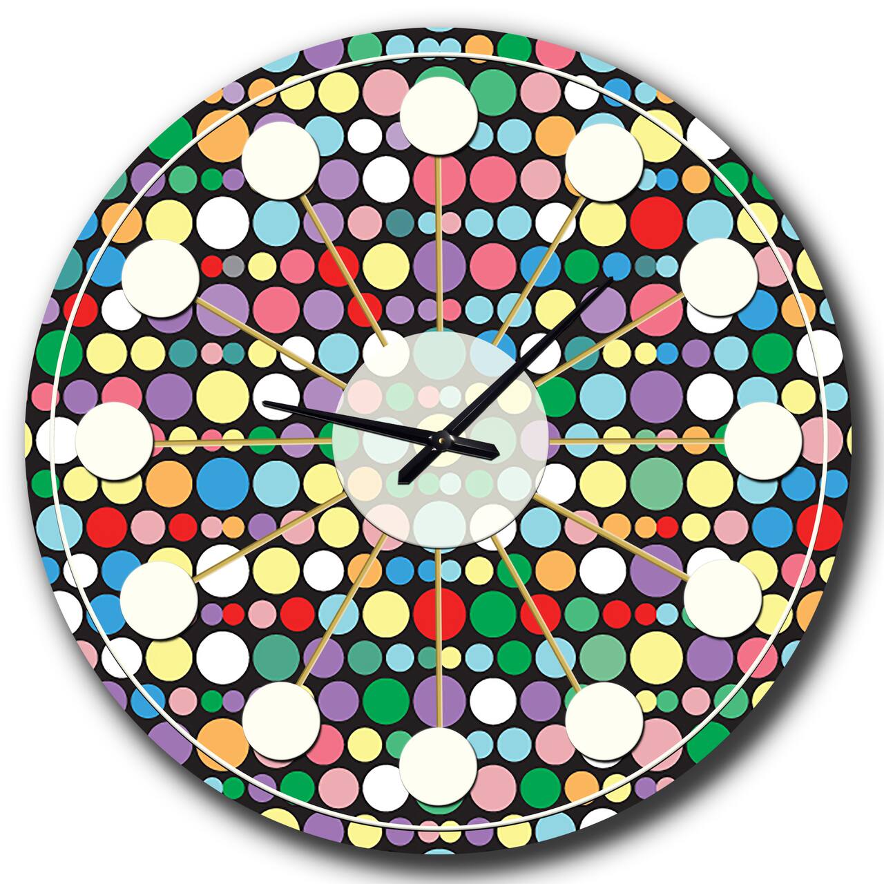 Designart 'Retro Pattern Abstract Design Xii Mid-Century Modern Wall Clock